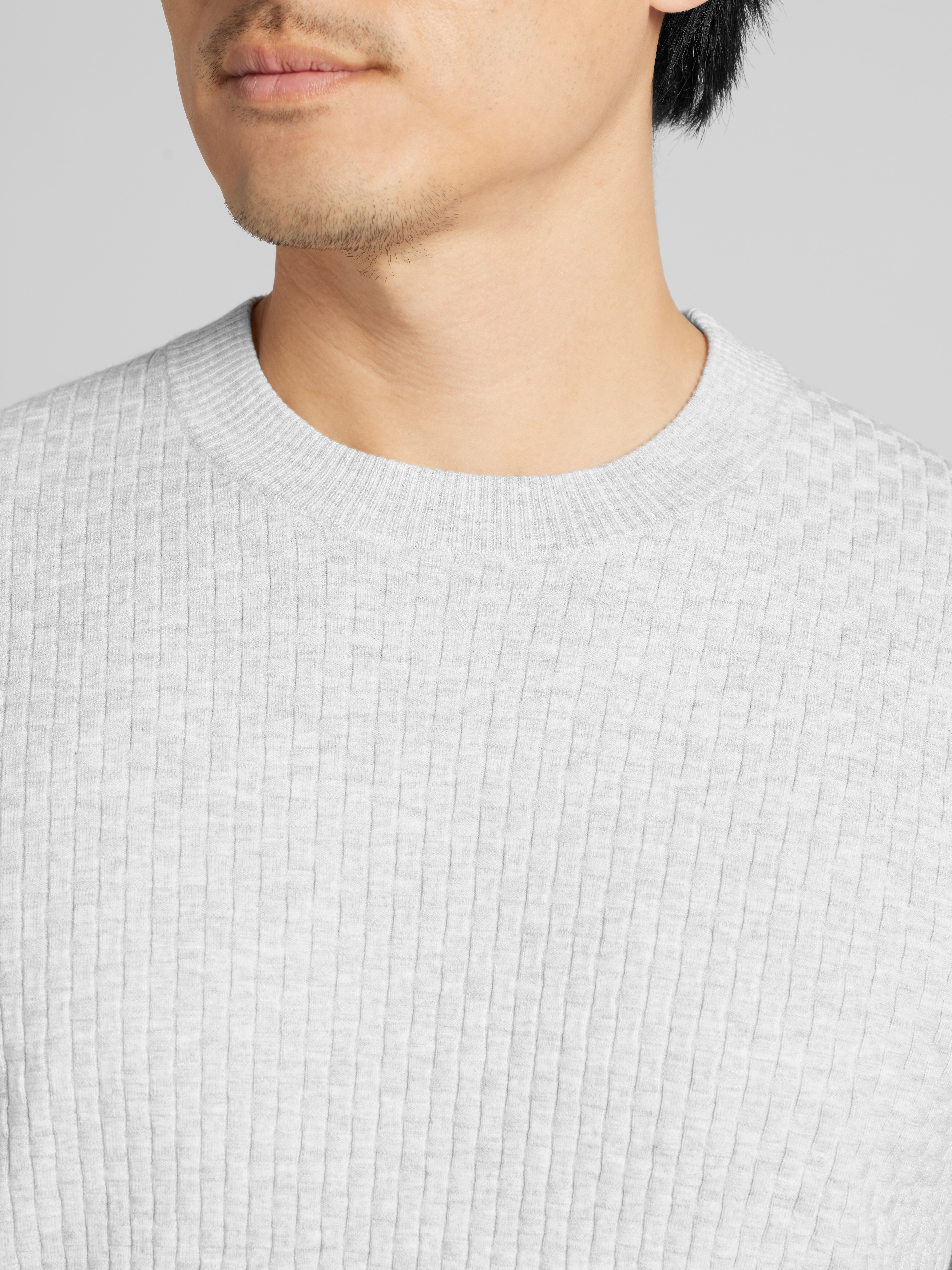 Basketweave Crewneck Sweater