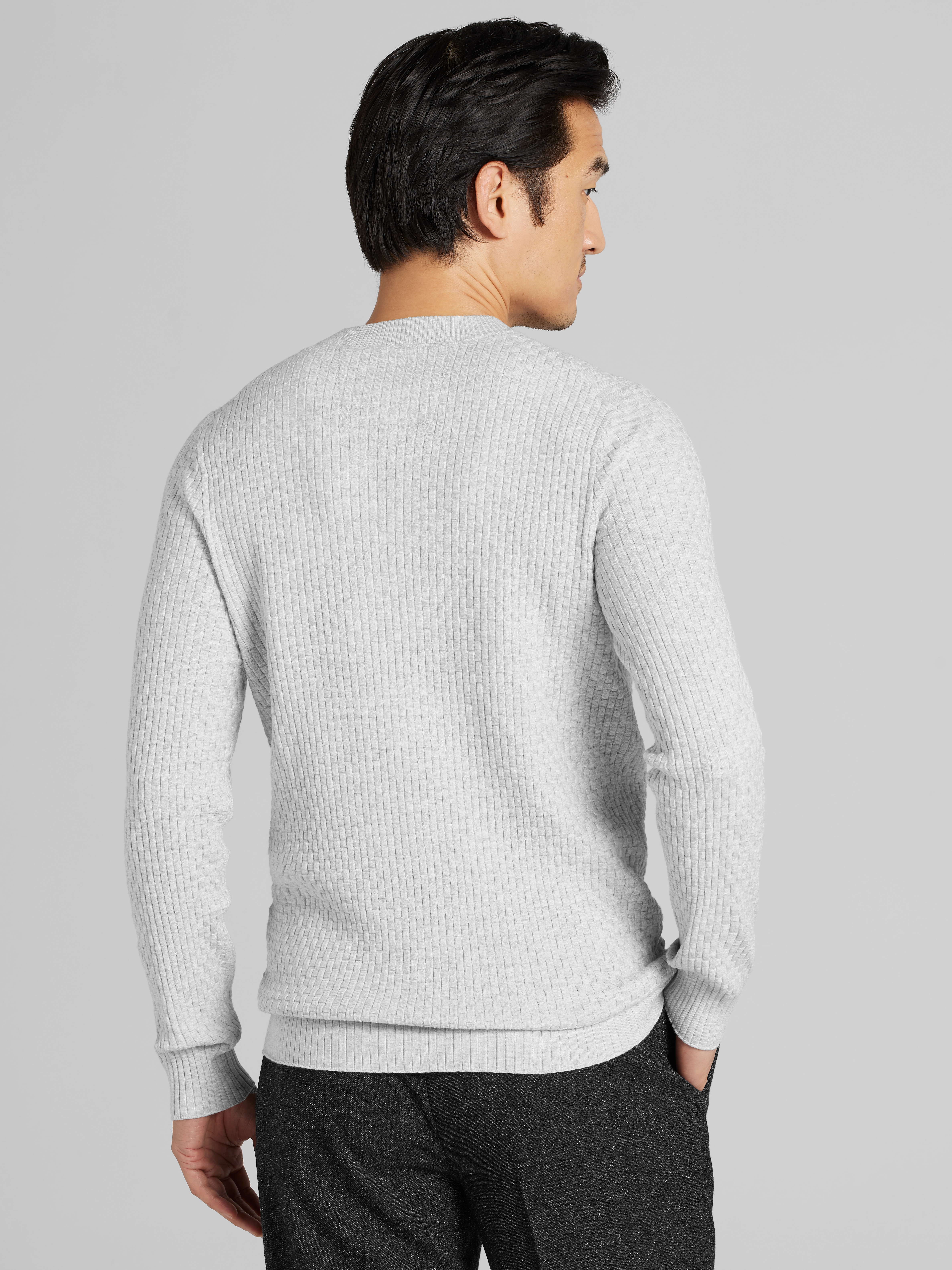 Basketweave Crewneck Sweater