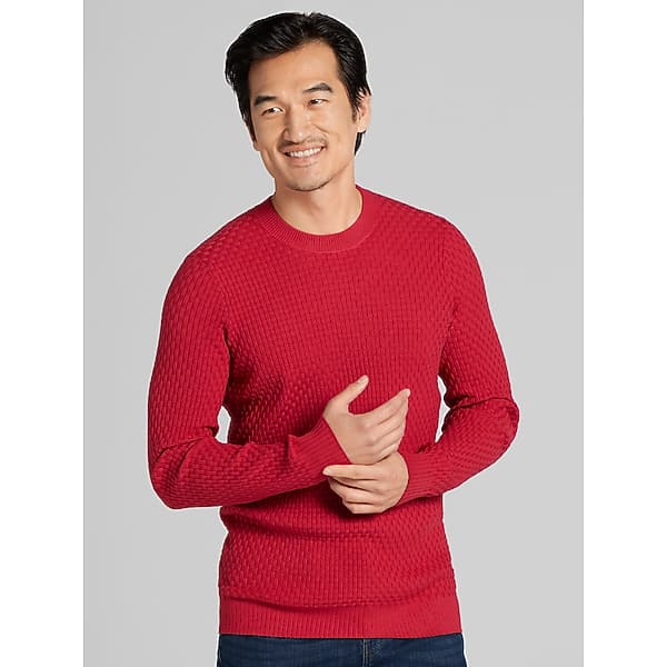 Awearness Kenneth Cole Men's Basketweave Crewneck Sweater Scooter - Size: Small