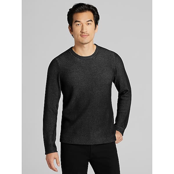 Awearness Kenneth Cole Big & Tall Men's Ribbed Crewneck Sweater Iron Gate - Size: 4X