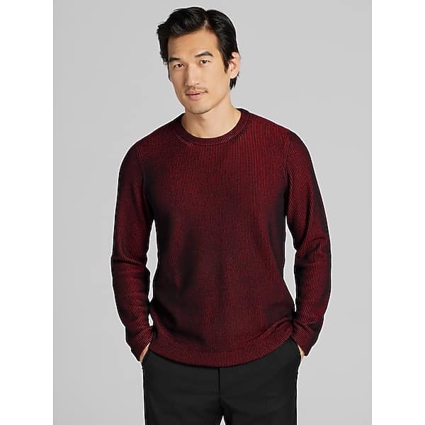 Awearness Kenneth Cole Men's Ribbed Crewneck Sweater Scooter - Size: Medium