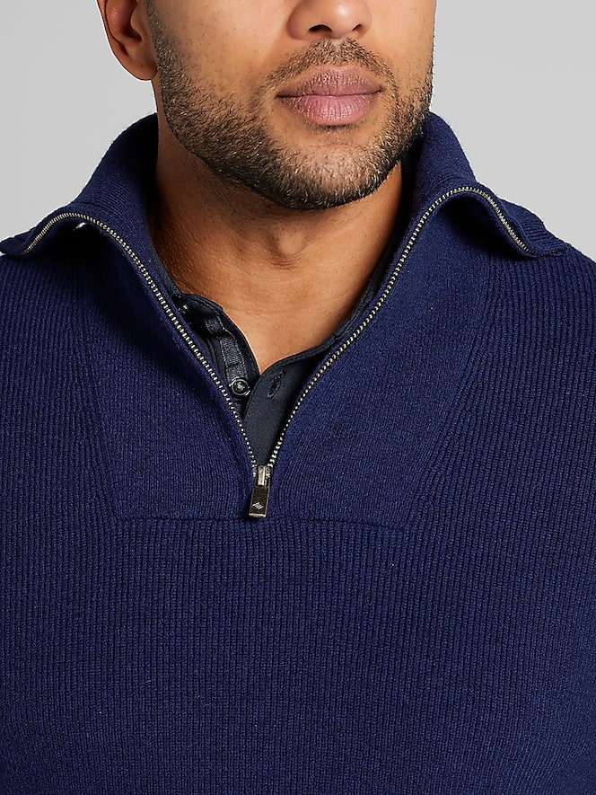 Joseph Abboud Modern Fit Ribbed 1/4-Zip Sweater