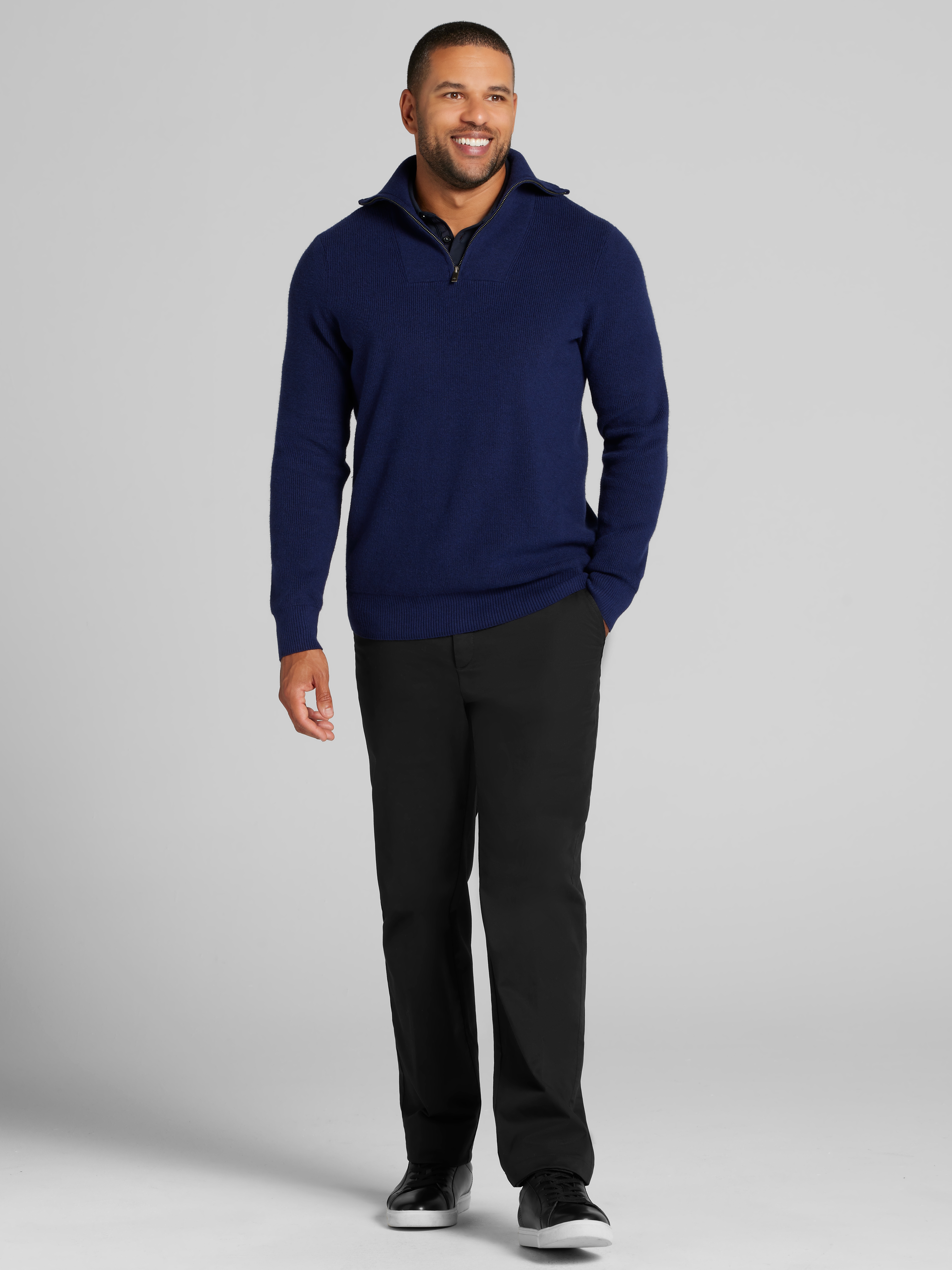 Ribbed Quarter Zip Sweater