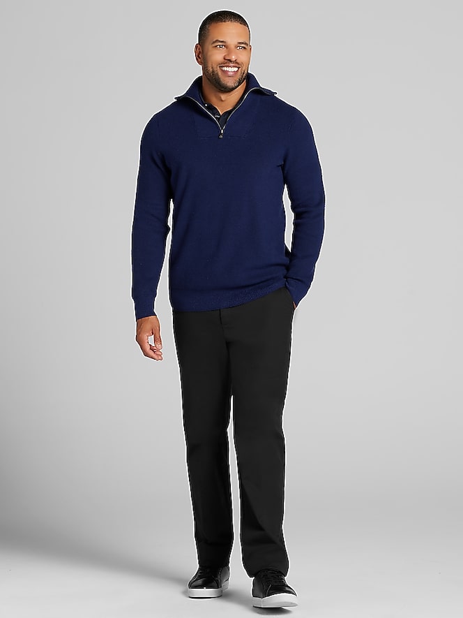 Joseph Abboud Modern Fit Ribbed 1/4-Zip Sweater