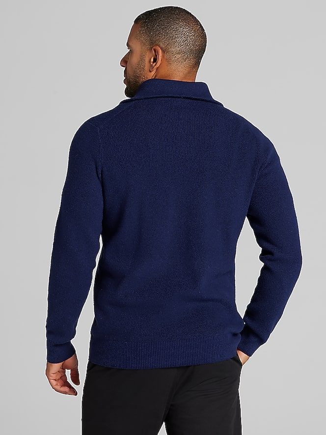 Joseph Abboud Modern Fit Ribbed 1/4-Zip Sweater
