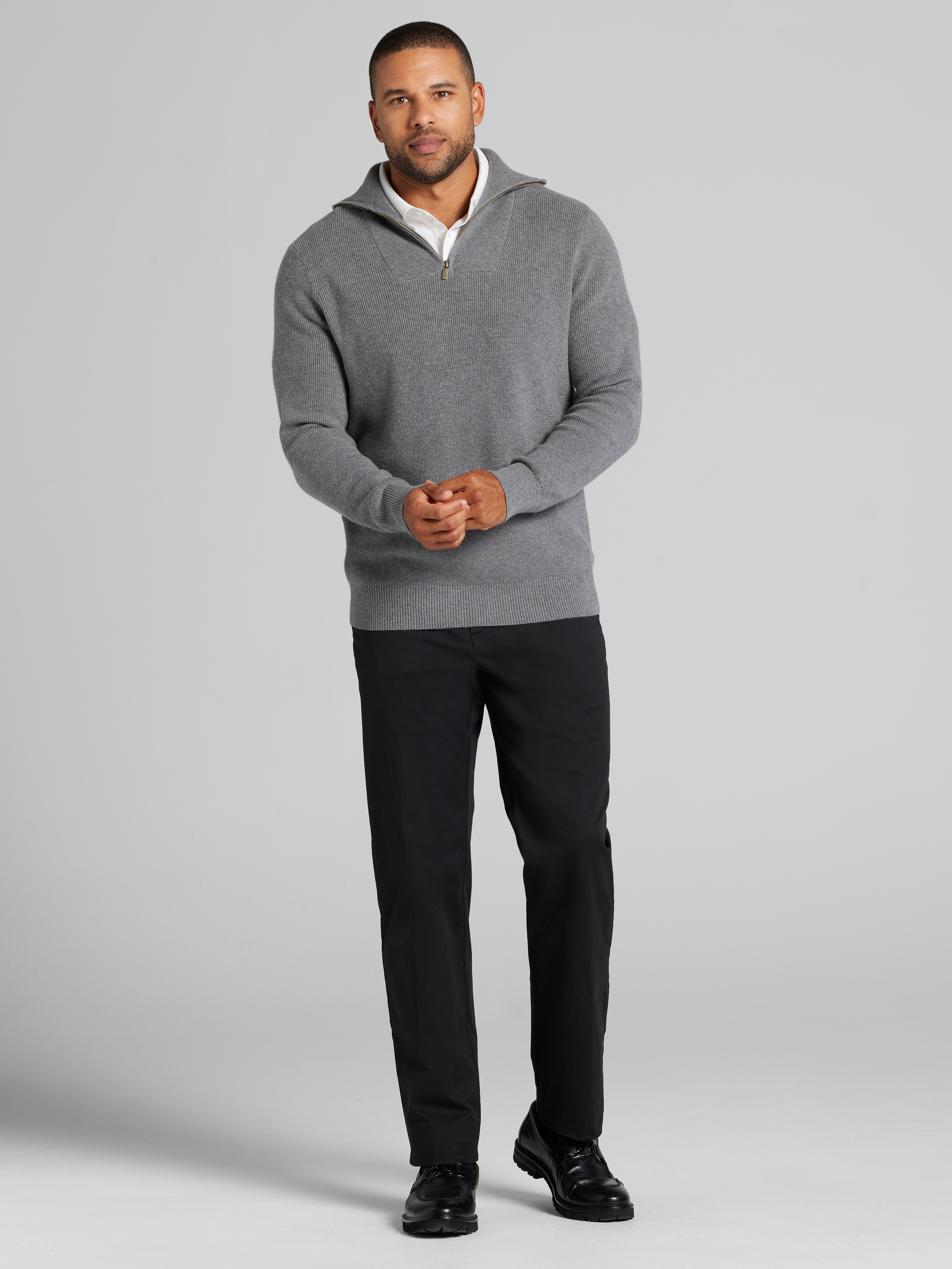 Ribbed Quarter Zip Sweater