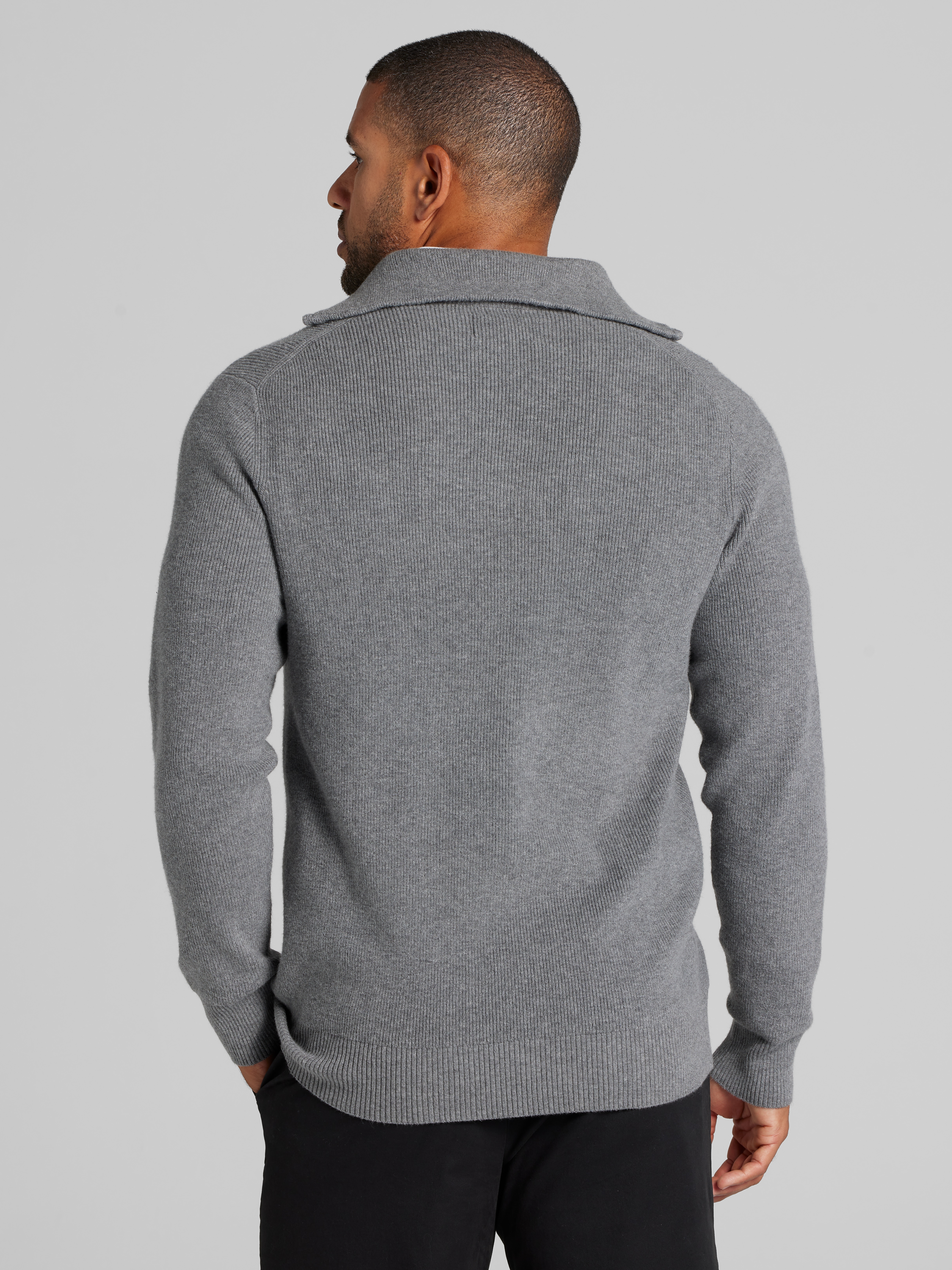 Ribbed Quarter Zip Sweater