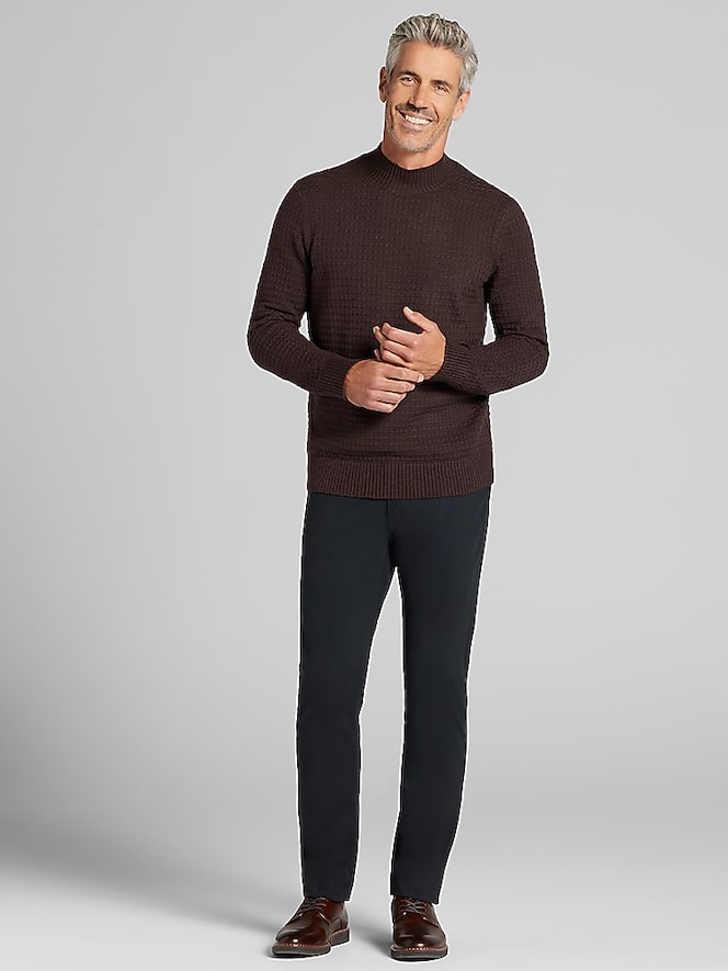 Joseph Abboud Modern Fit Chunky Mock Neck Sweater