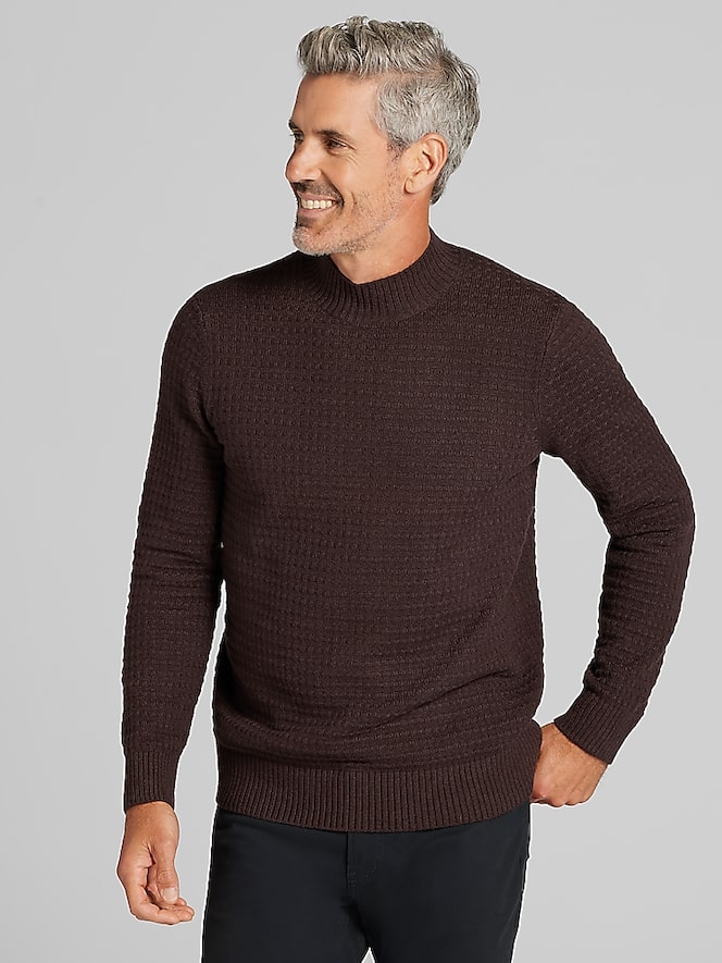 Joseph Abboud Modern Fit Chunky Mock Neck Sweater