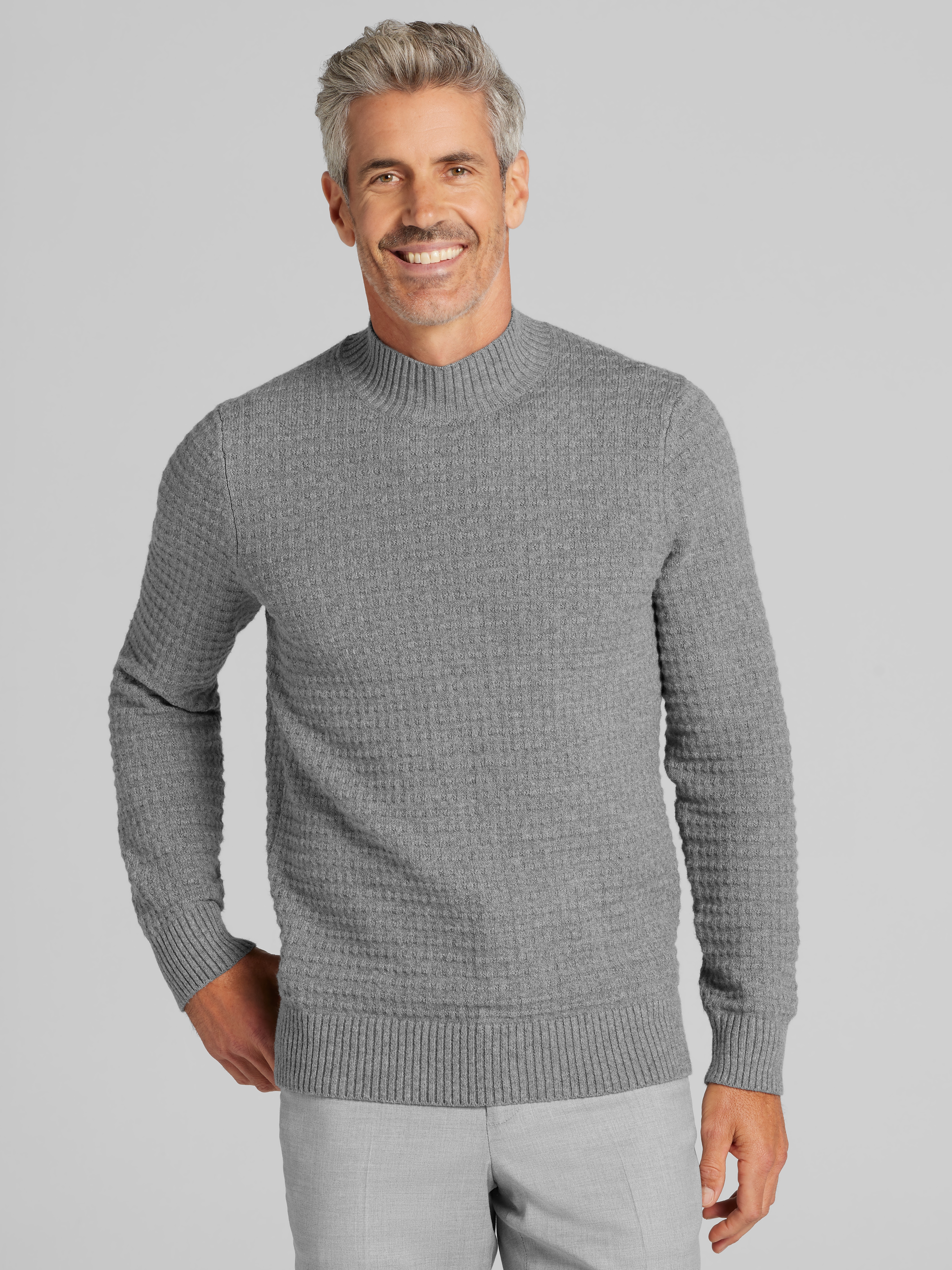 Modern Fit Chunky Mock Neck Sweater