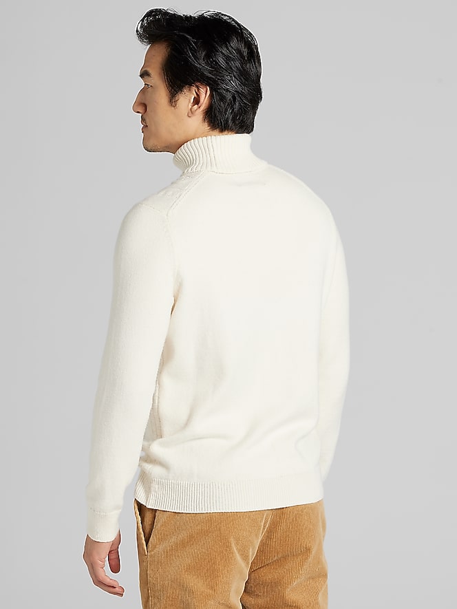 Joseph Abboud Modern Fit Cable Knit Turtleneck Sweater