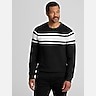 Joseph Abboud Modern Fit Chest Stripe Crew Neck Sweater