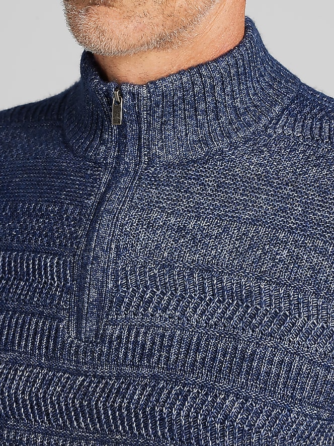 Joseph Abboud Textural Stripe 1/4 Zip Sweater