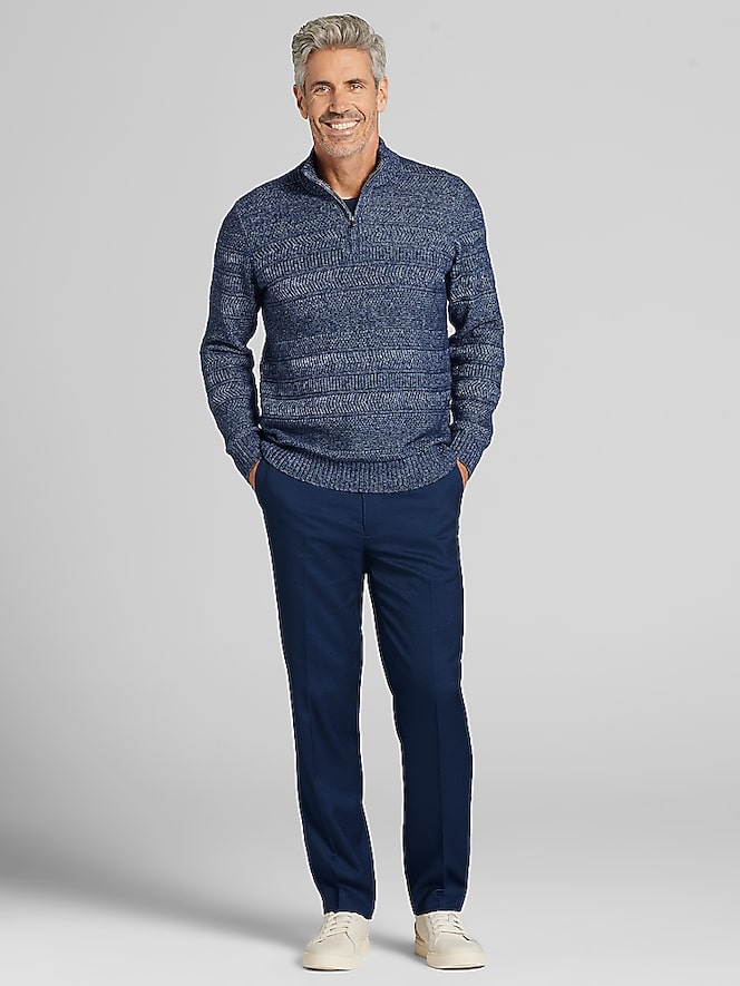 Joseph Abboud Textural Stripe 1/4 Zip Sweater