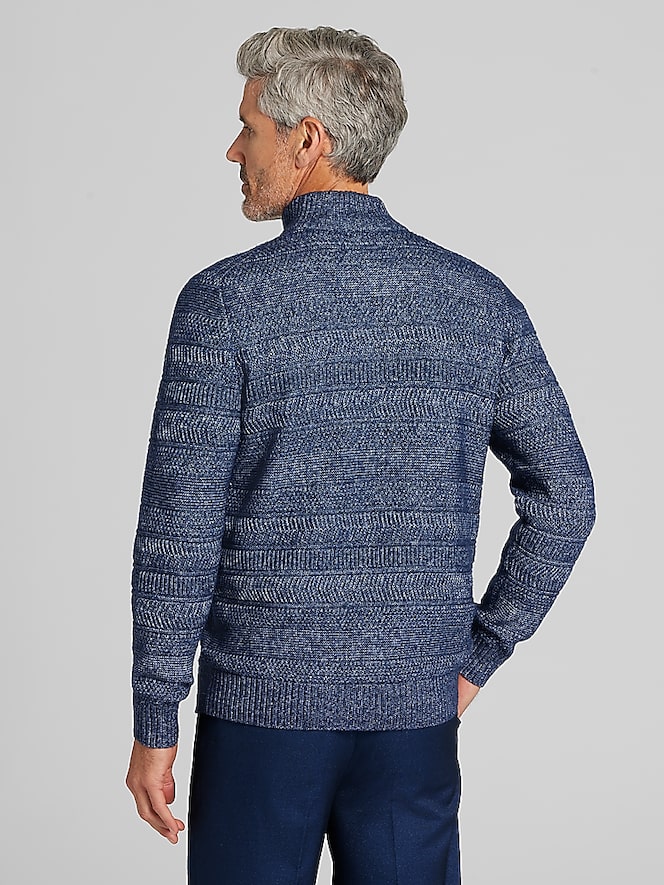 Joseph Abboud Textural Stripe 1/4 Zip Sweater
