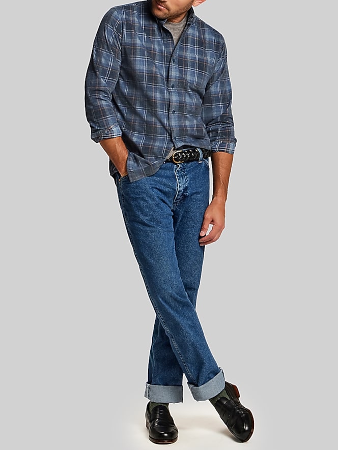 Weatherproof Vintage Regular Fit Brocade Corduroy Plaid Sportshirt