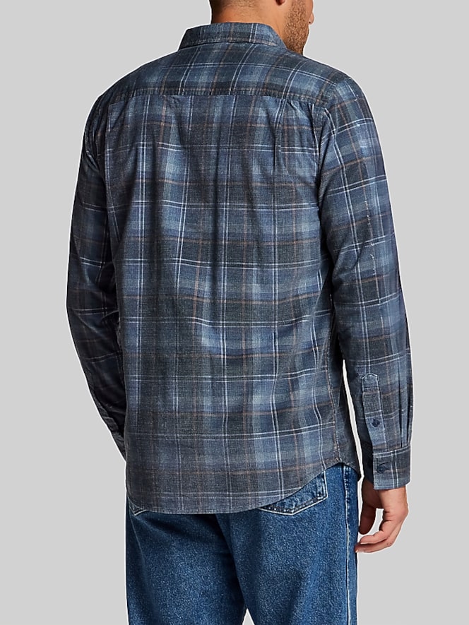 Weatherproof Vintage Regular Fit Brocade Corduroy Plaid Sportshirt
