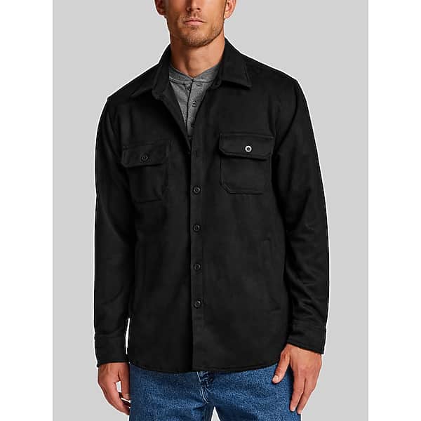 Weatherproof Vintage Men's Regular Fit Shirt Jacket Black - Size: Small
