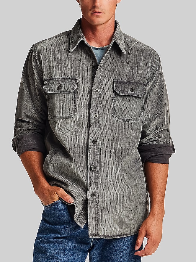 Weatherproof Vintage Regular Fit Distressed Corduroy Overshirt