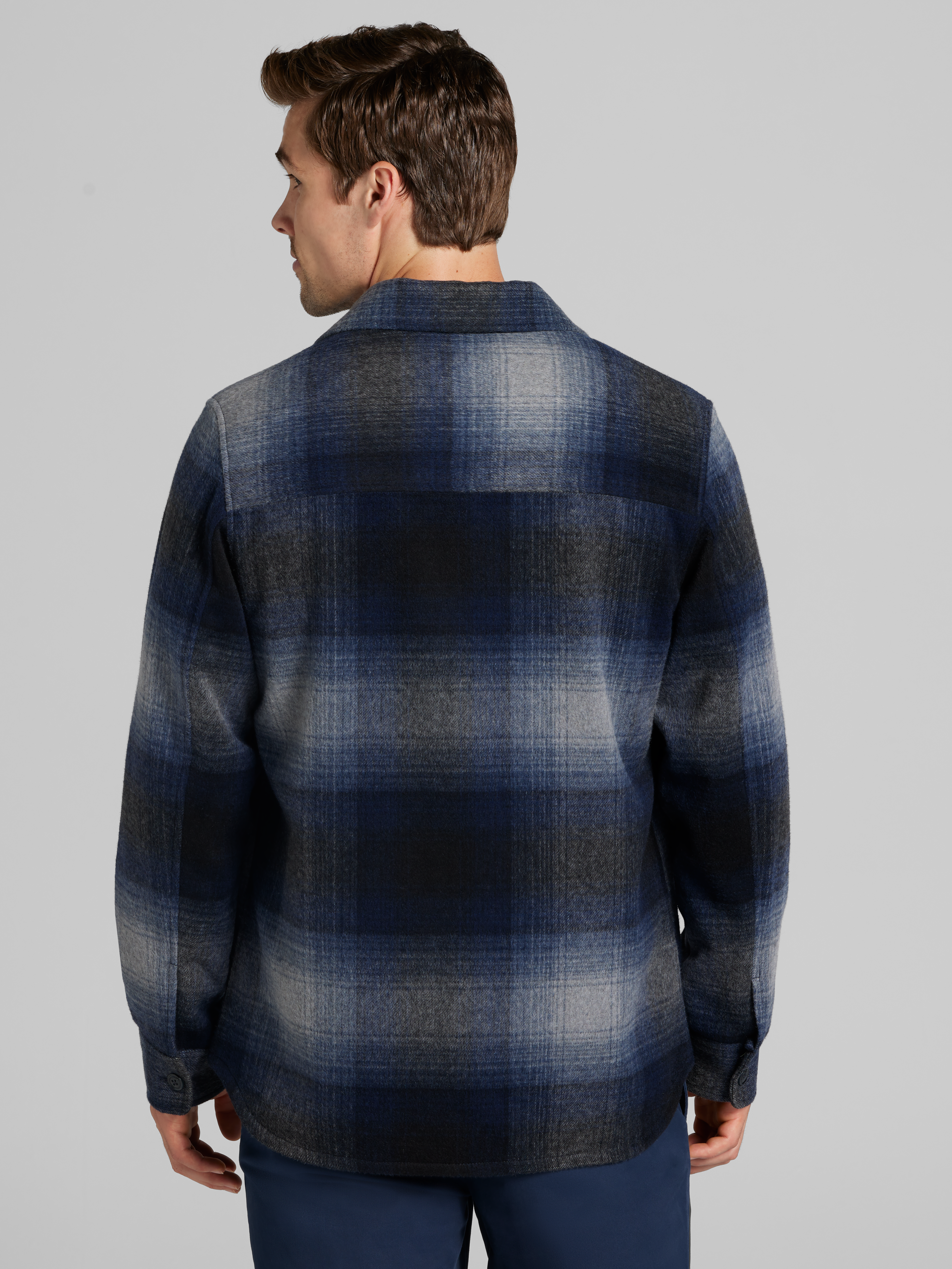Modern Fit Plaid Shirt Jacket