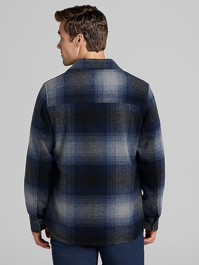 Joseph Abboud Wool Plaid Shirt Jacket