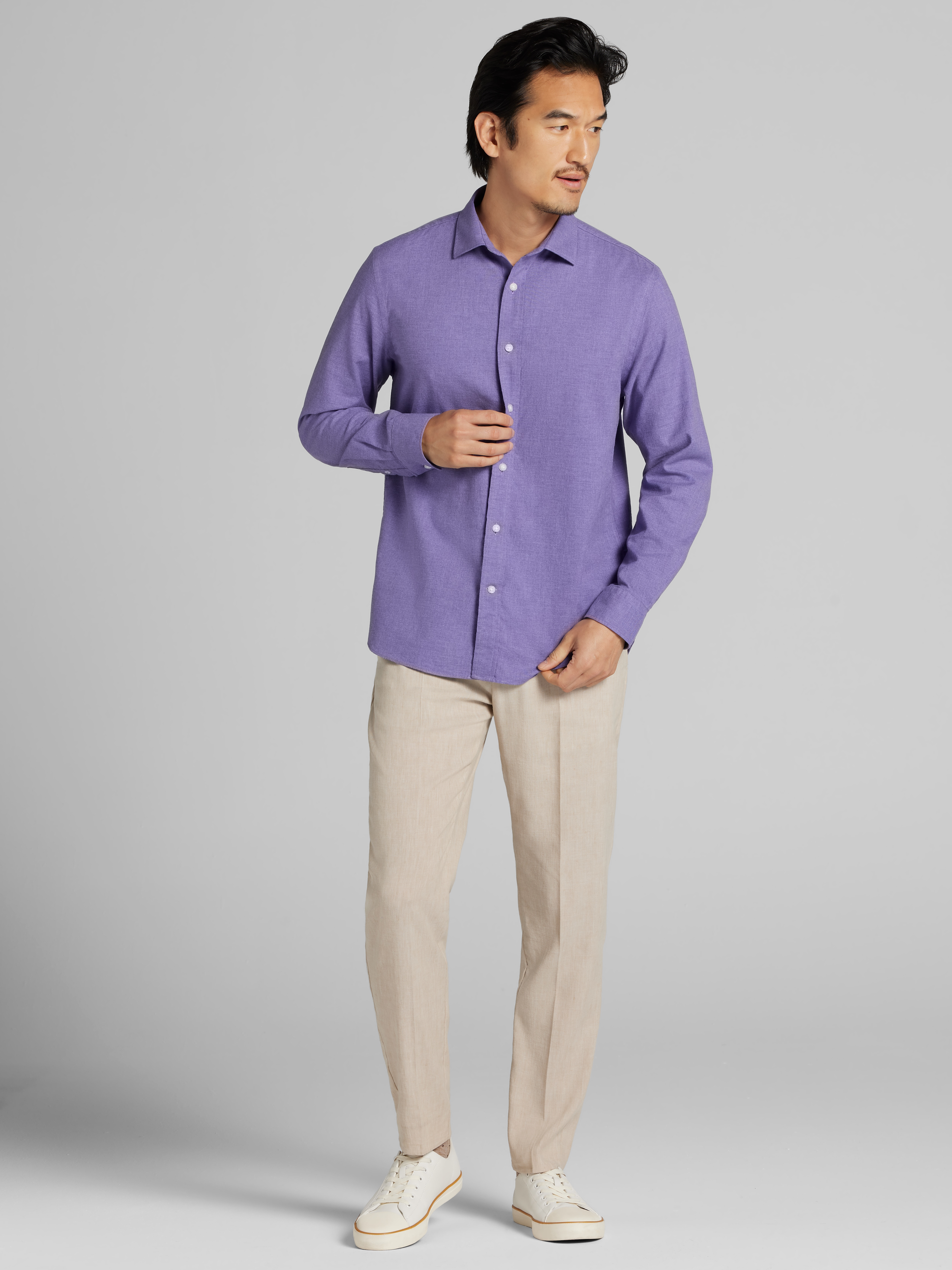 Modern Fit Button Up Shirt