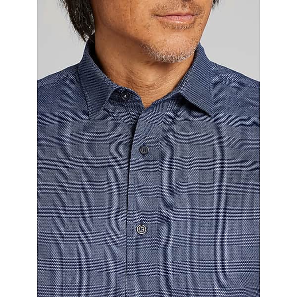 Joseph Abboud Men's Modern Fit Button Up Shirt Navy - Size: Medium