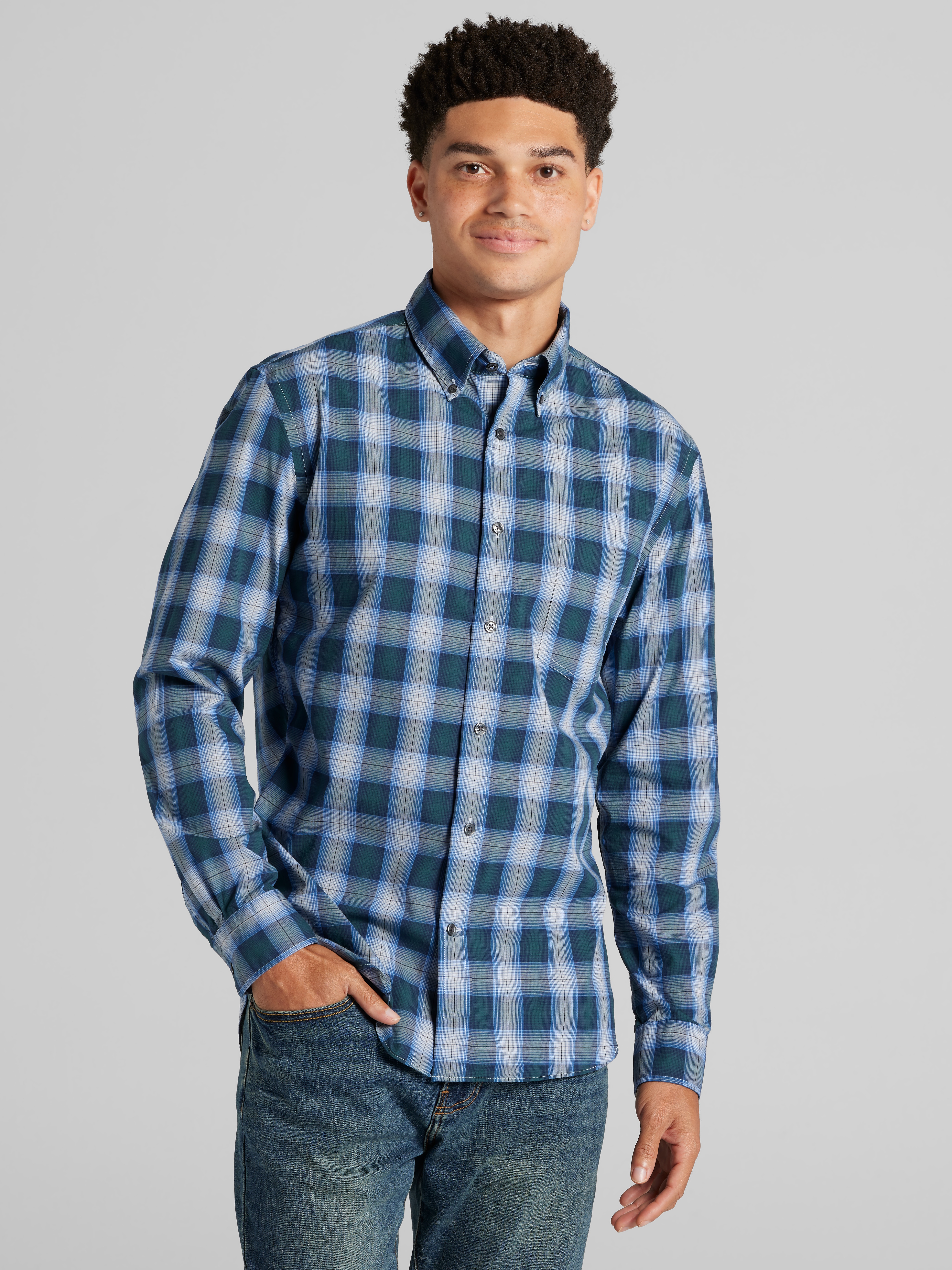 Modern Fit Button Up Shirt
