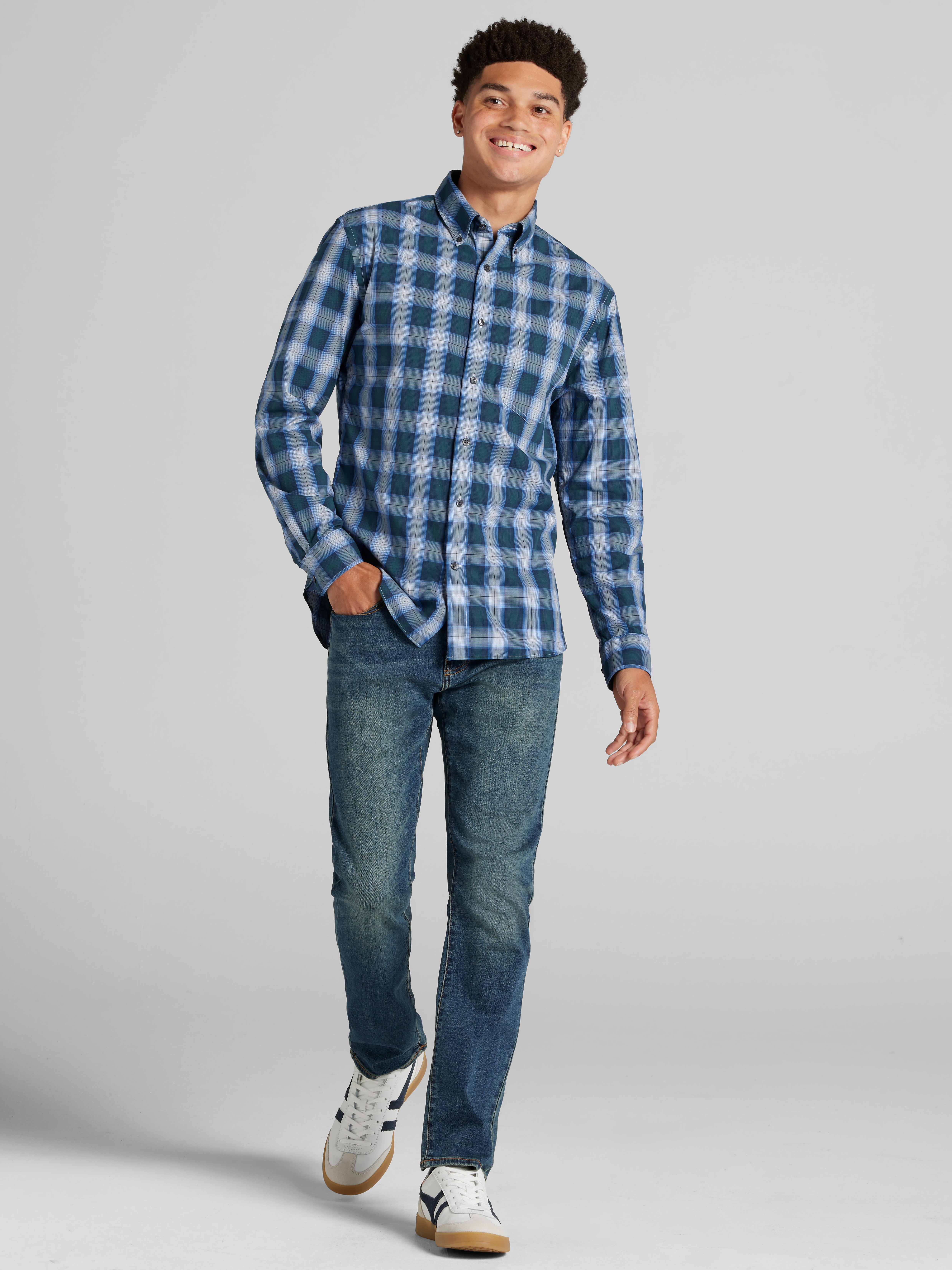 Modern Fit Button Up Shirt