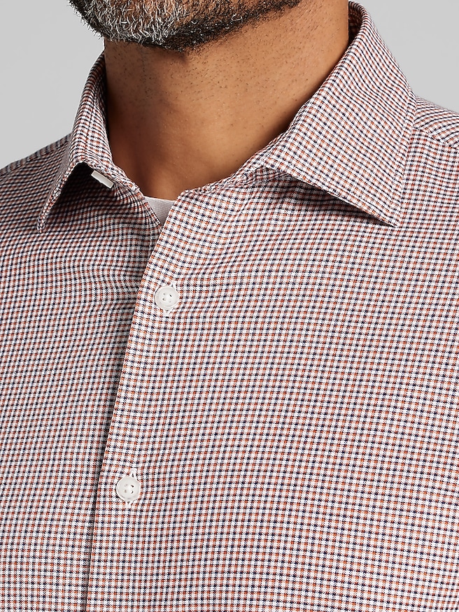 Joseph Abboud Big & Tall Men's Modern Fit Button Up Shirt , Rust / Orange