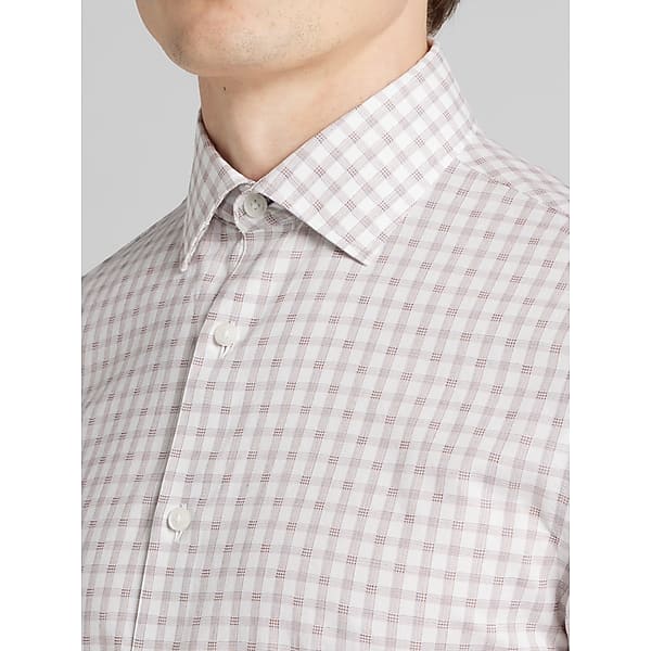 Joseph Abboud Men's Modern Fit Button Up Shirt White/Rust - Size: Small