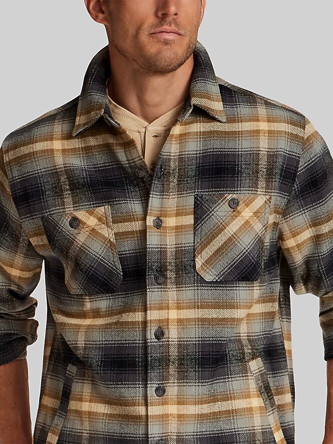Weatherproof Vintage Regular Fit Unlined Lumberjack Plaid Twill Shirt Jacket