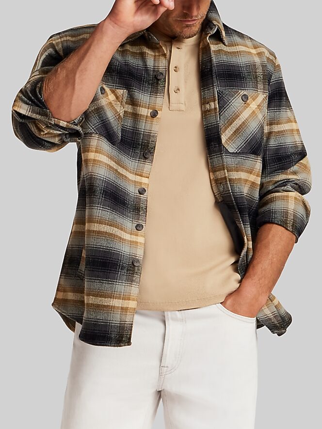 Weatherproof Vintage Regular Fit Unlined Lumberjack Plaid Twill Shirt Jacket