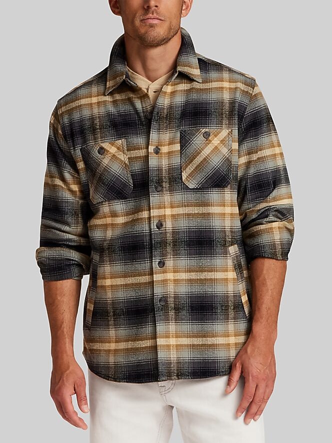 Weatherproof Vintage Regular Fit Unlined Lumberjack Plaid Twill Shirt Jacket