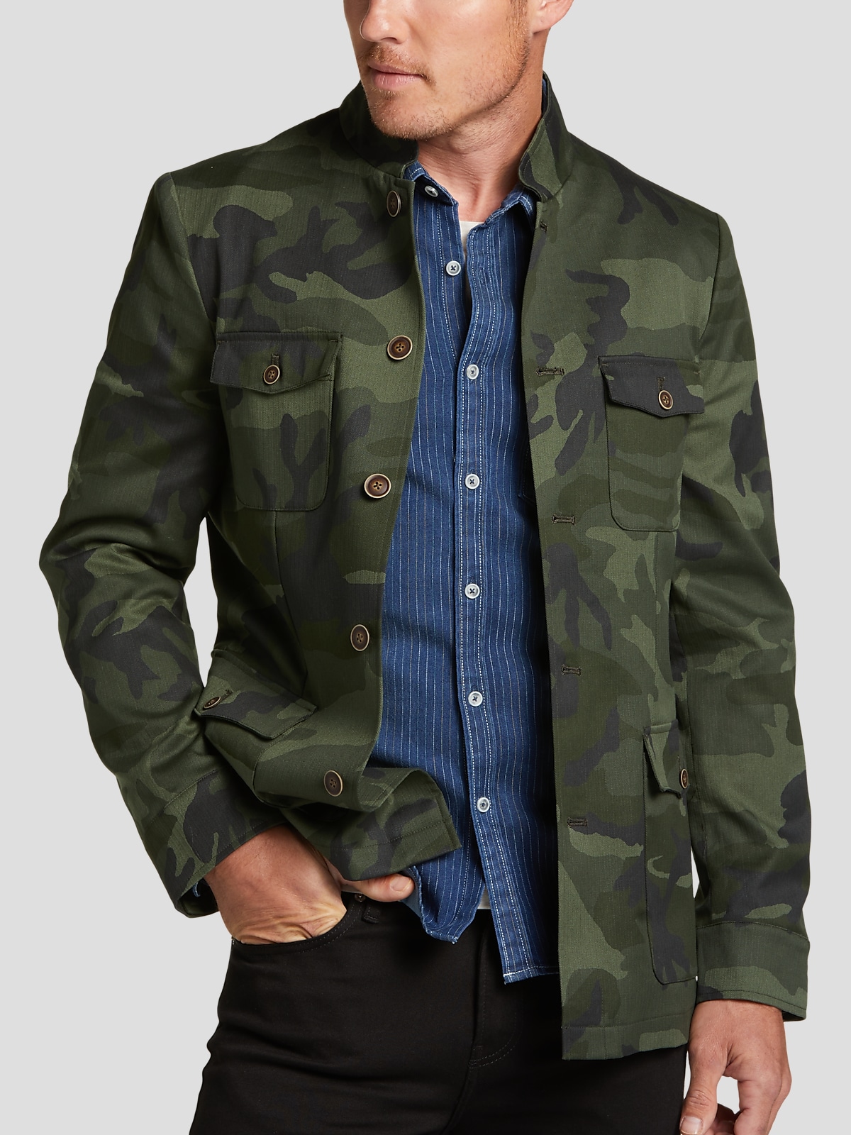 Joseph Abboud Modern Fit Military Jacket | All Clearance $39.99| Men's  Wearhouse