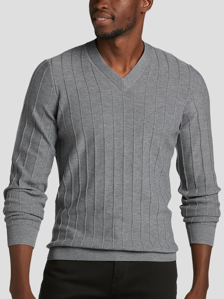 Mens slim fit v neck sweater discount