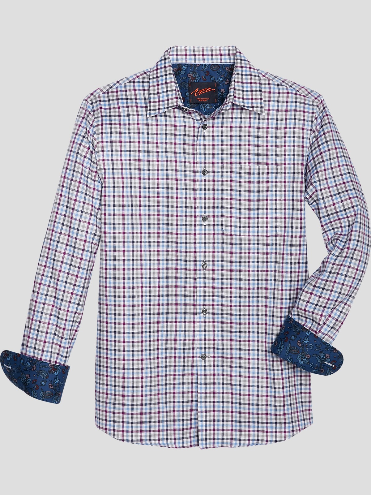 Egara Slim Fit Spread Collar Sport Shirt All Sale Men's Wearhouse