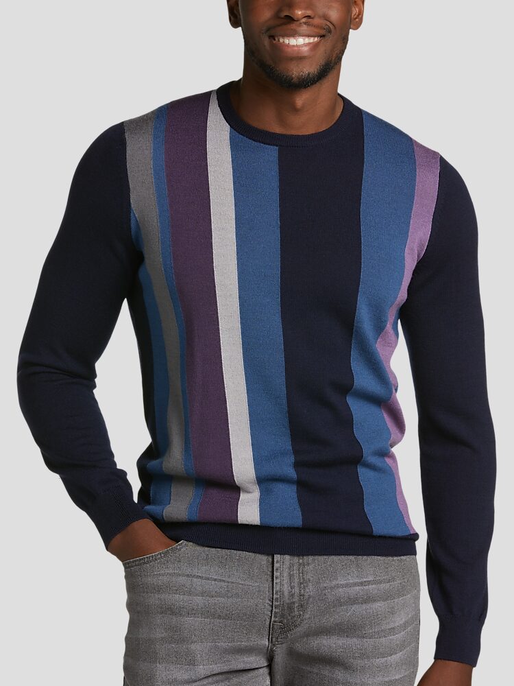 Michael Strahan Modern Fit Crew Neck Sweater Sweaters Men s Wearhouse