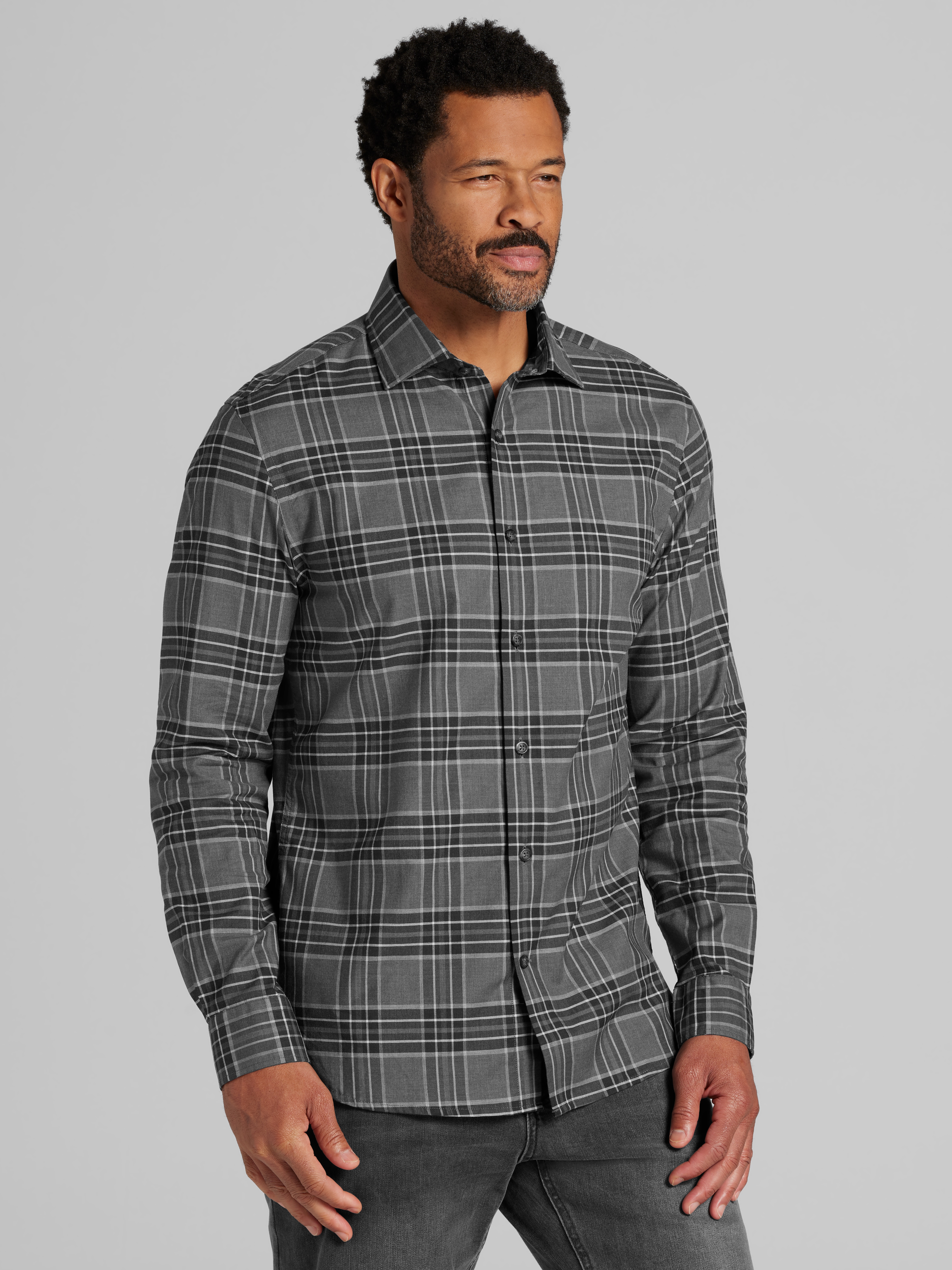 Modern Fit Button Up Shirt