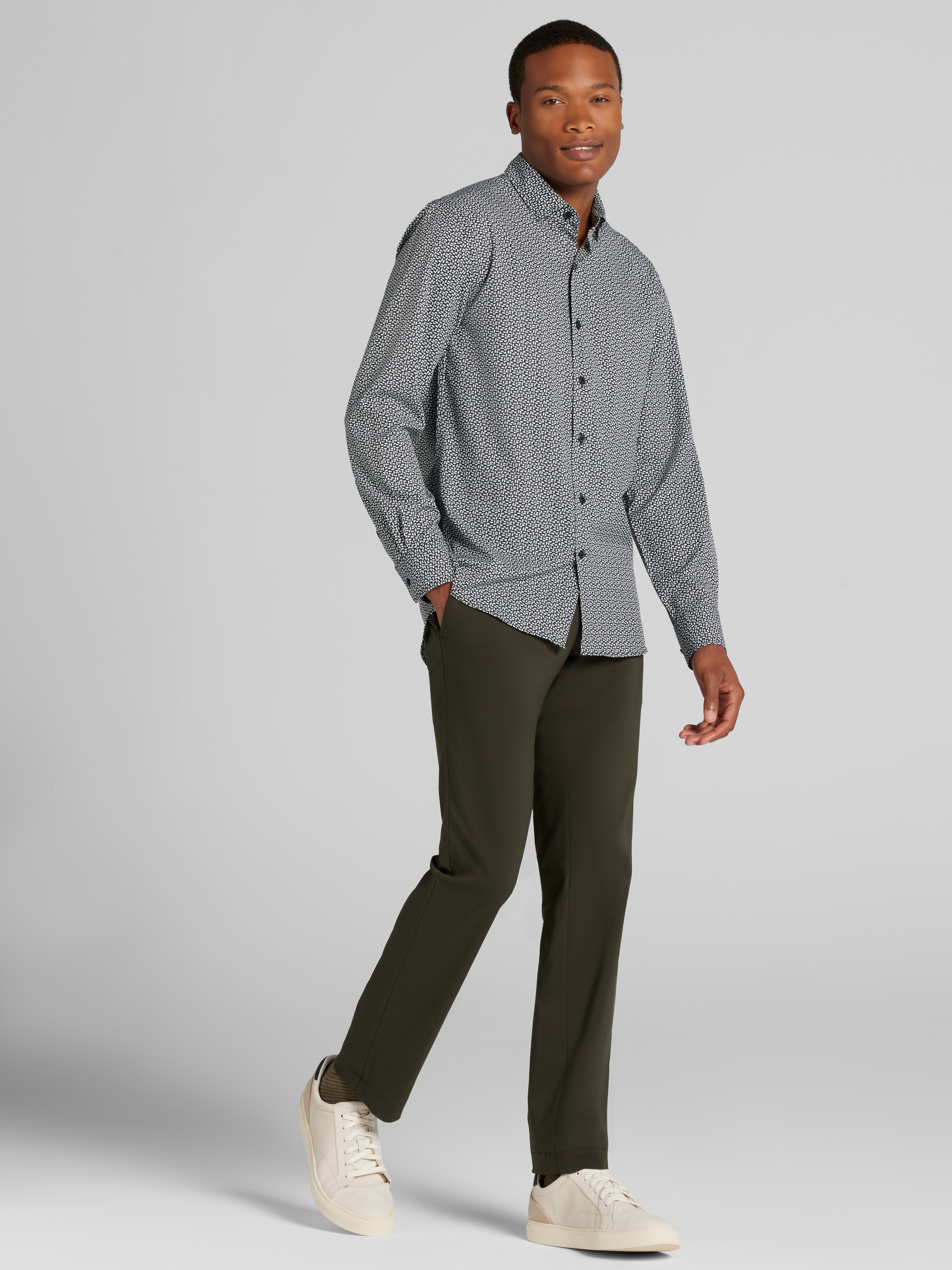 CHILLFLEX Slim Fit 4-Way Stretch Button Up Shirt