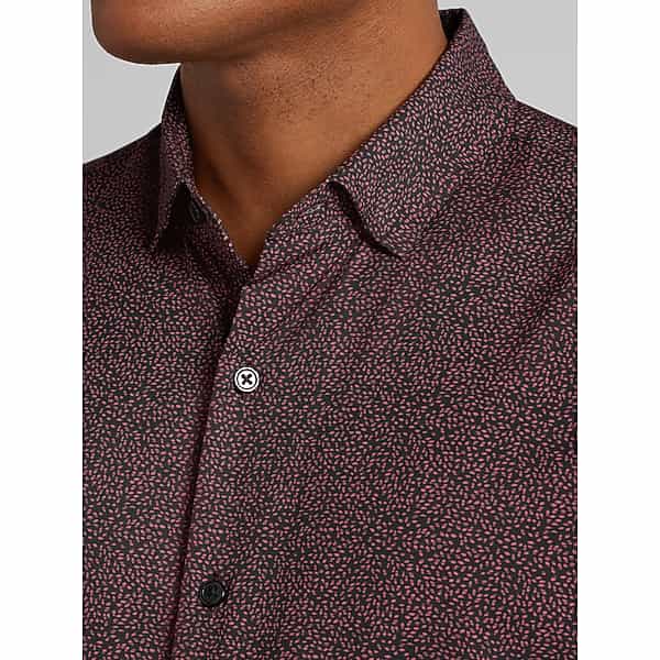 Awearness Kenneth Cole Big & Tall Men's CHILLFLEX Slim Fit 4-way Stretch Button Up Shirt Black - Size: 4XLT