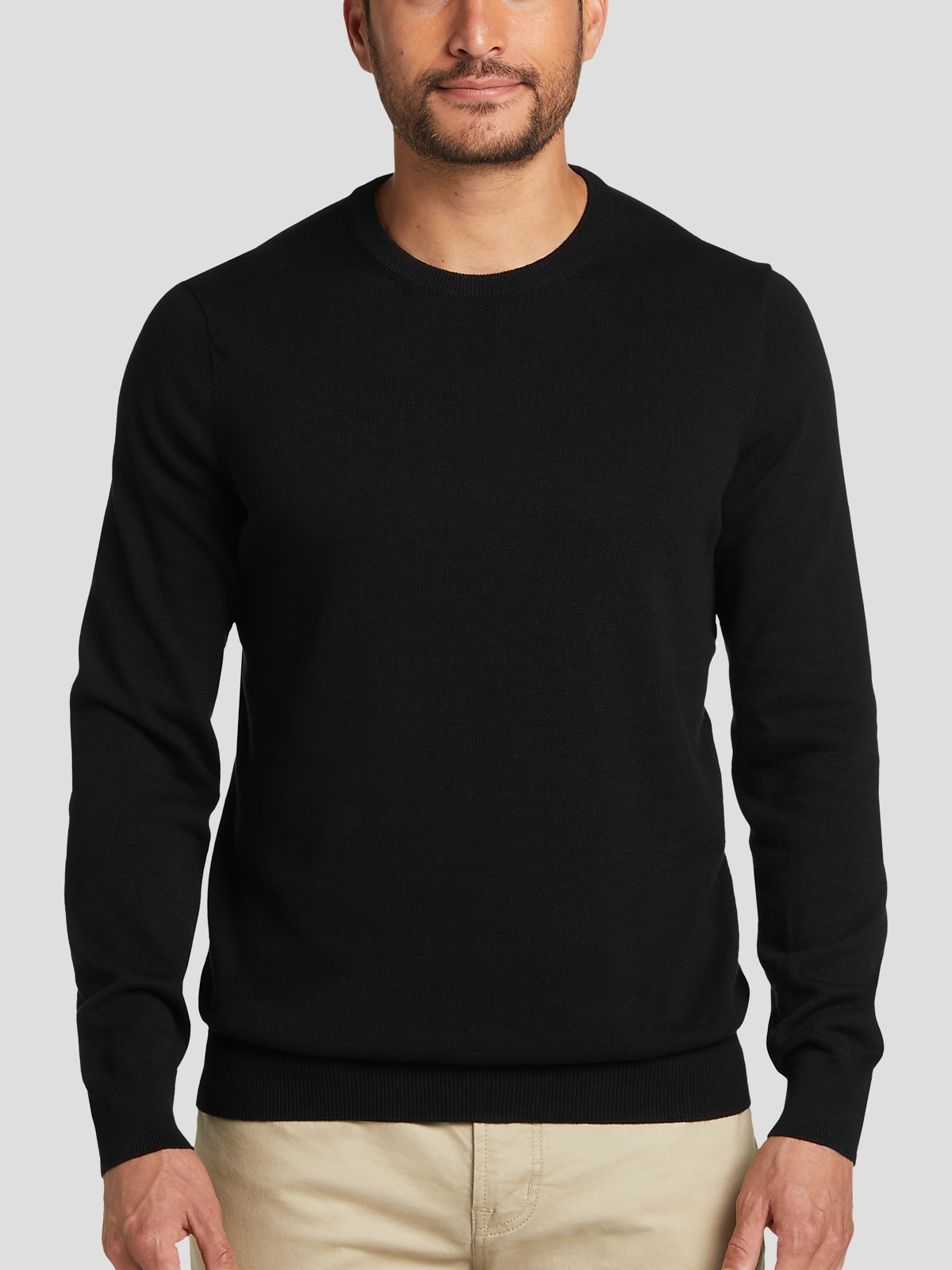 Joseph Solid Black Quarter Zip, Men's Pullover