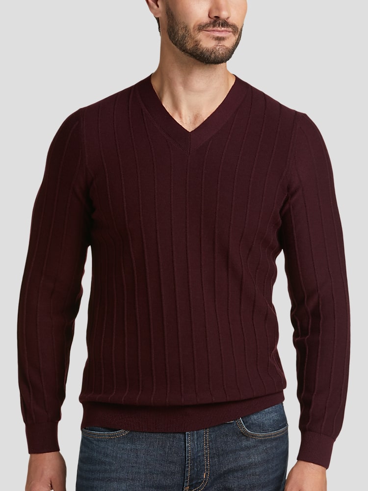 Slim v neck sweater clearance