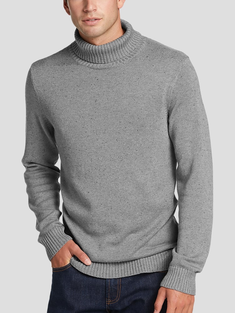 Joseph Abboud Modern Fit Cable Knit Turtleneck Sweater | Men's Sweaters |  Moores Clothing