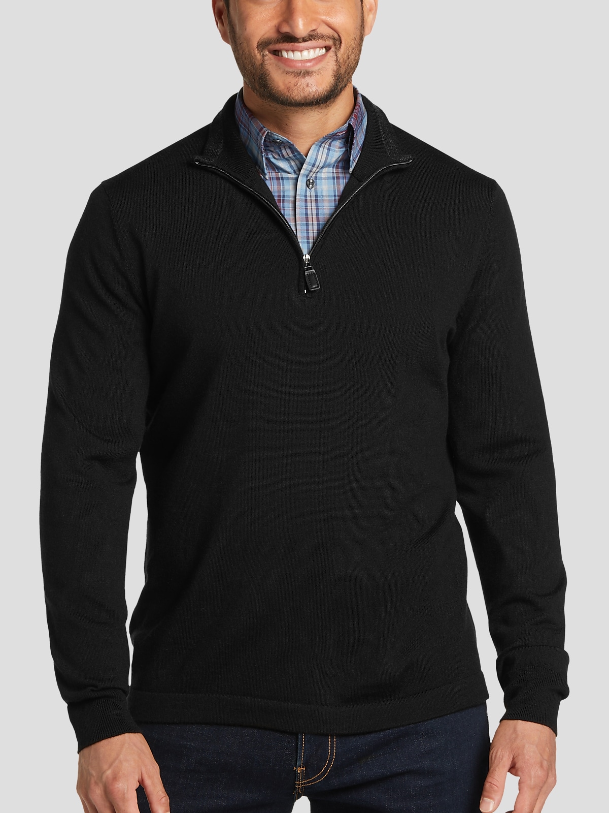 How Men Can Style Around Solid Quarter-Zip Sweater - Family Britches