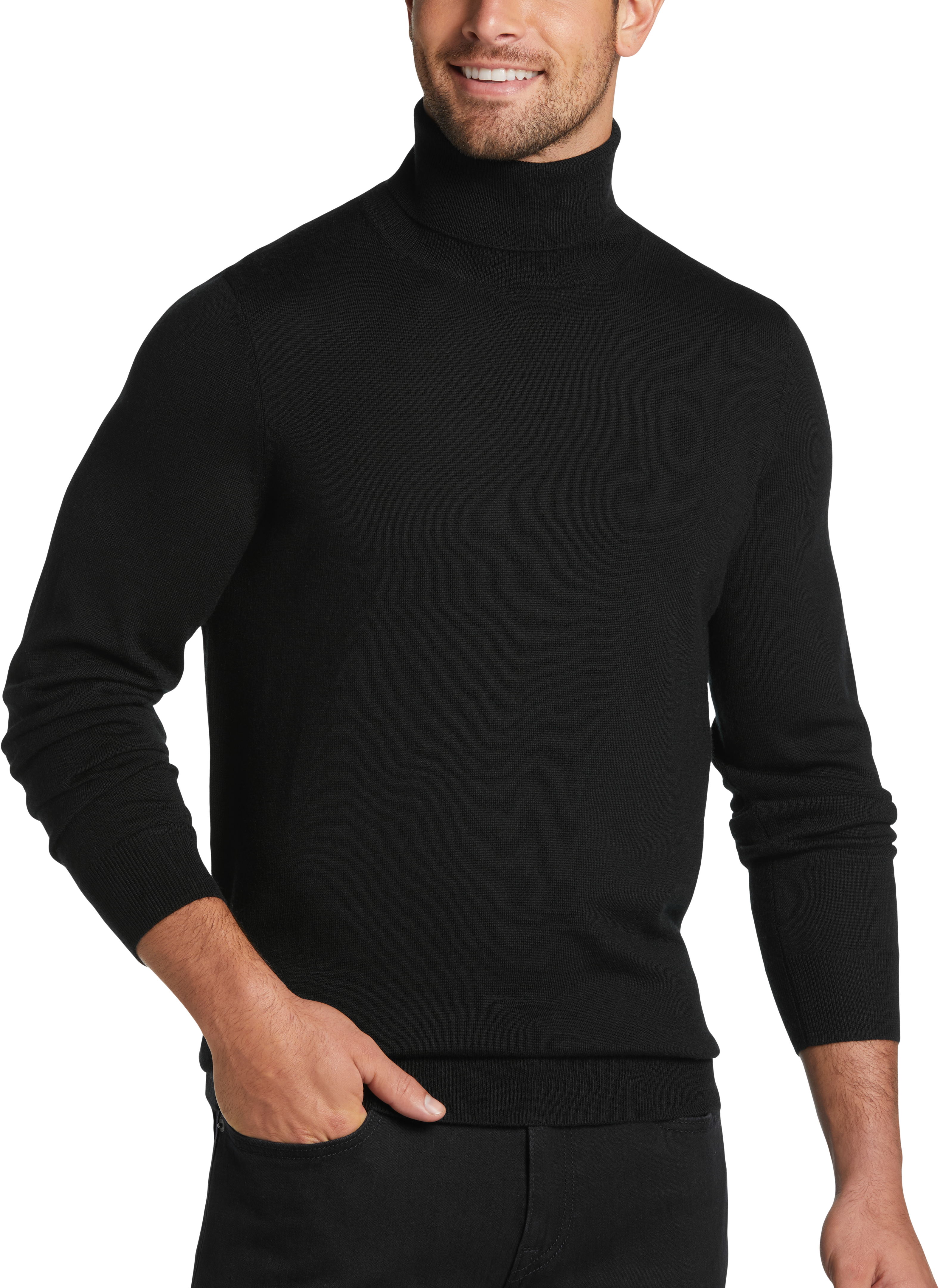 Denimholic Solid Turtle Neck Casual Men Black Sweater - Buy