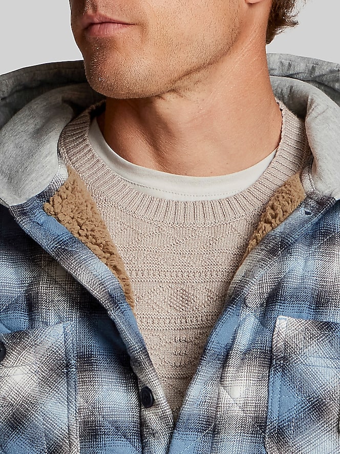 Weatherproof Vintage Quilted Faux Sherpa-Lined Hooded Shirt Jacket