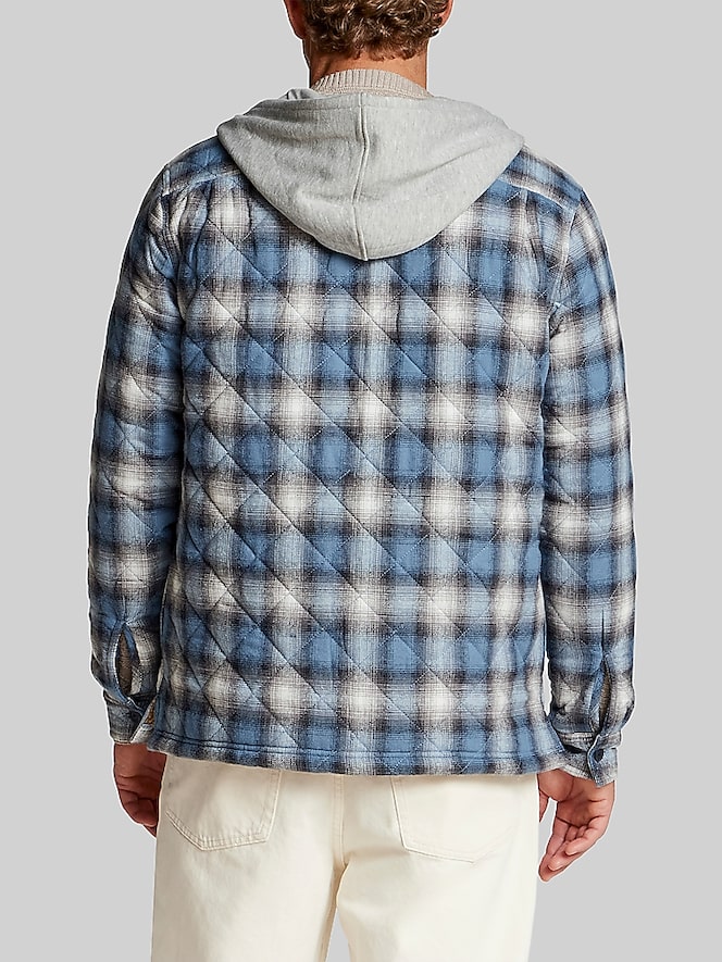Weatherproof Vintage Quilted Faux Sherpa-Lined Hooded Shirt Jacket