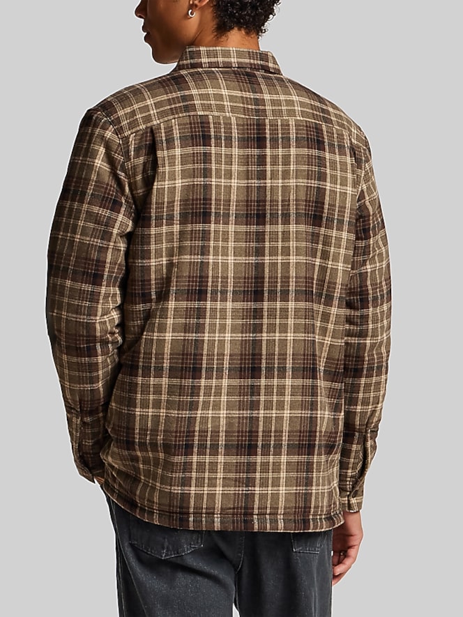 Weatherproof Vintage Regular Fit Faux Sherpa-Lined Flannel Shirt Jacket