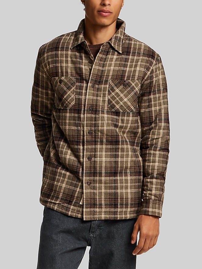 Weatherproof Vintage Regular Fit Faux Sherpa-Lined Flannel Shirt Jacket